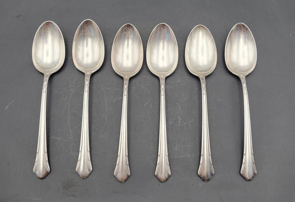 Gorham Plate 1930 LADY CAROLINE Teaspoon Set of 6 VTG Rare